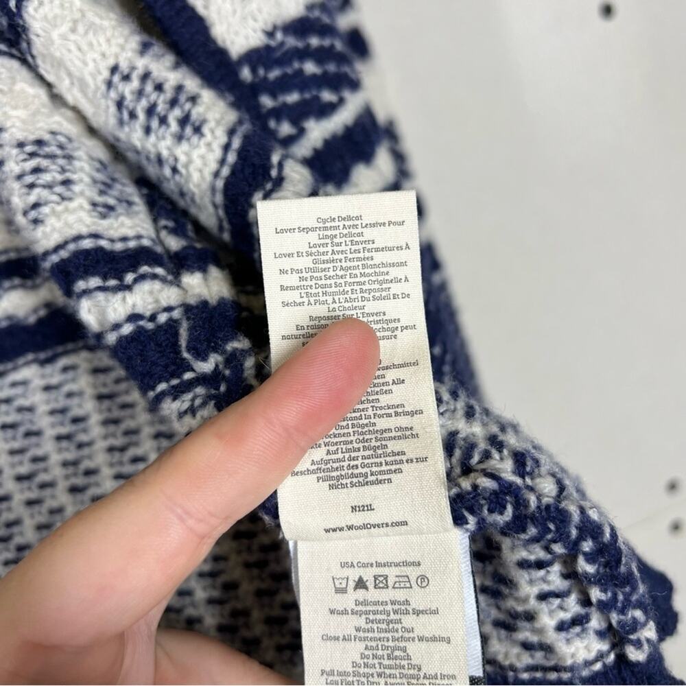 Woolovers Textured Stripe Zip Cardigan 100% Lambswool Size Small - Picture 12 of 14